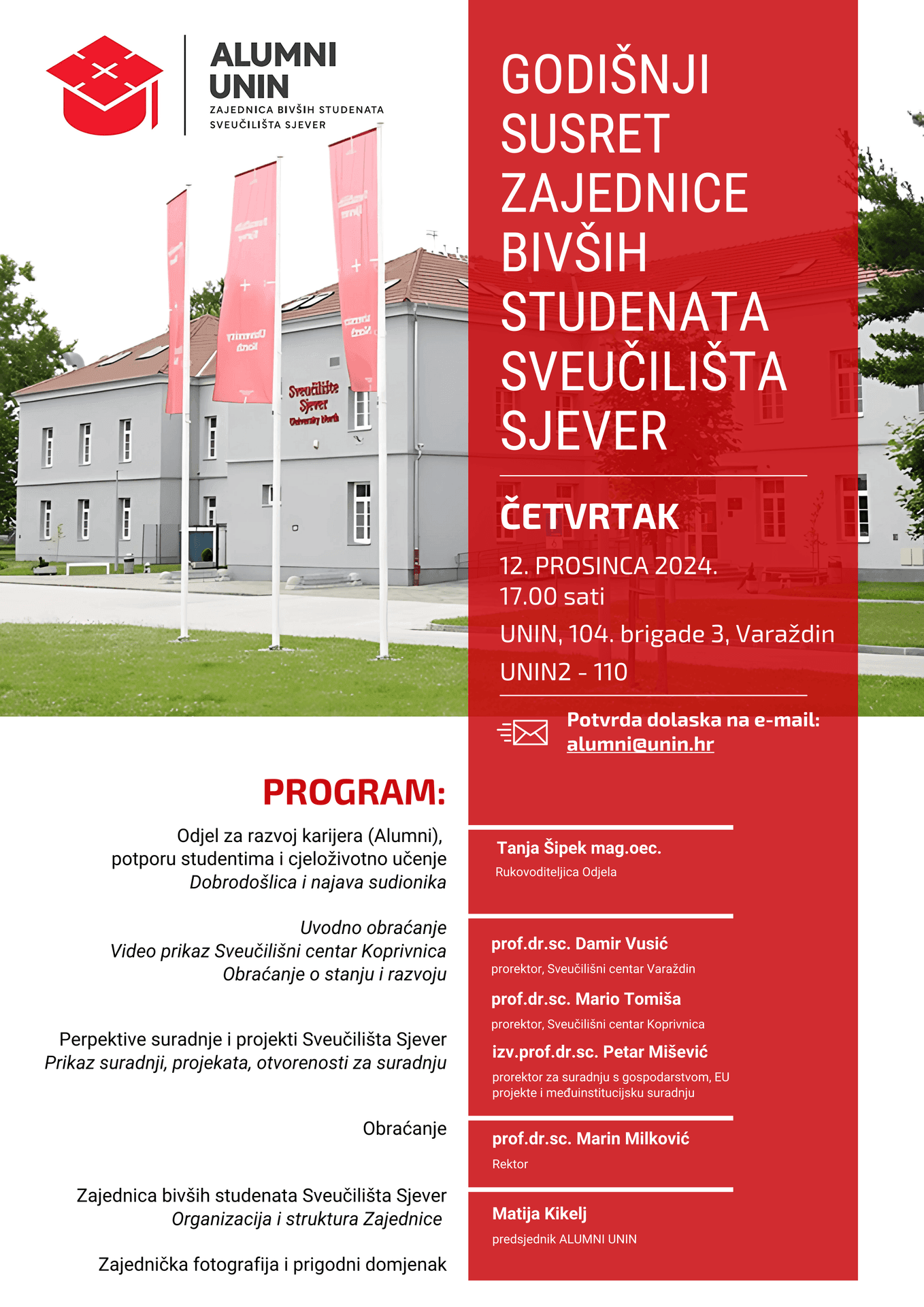 Plakat Godišnjeg susreta ALUMNI UNIN 2024
